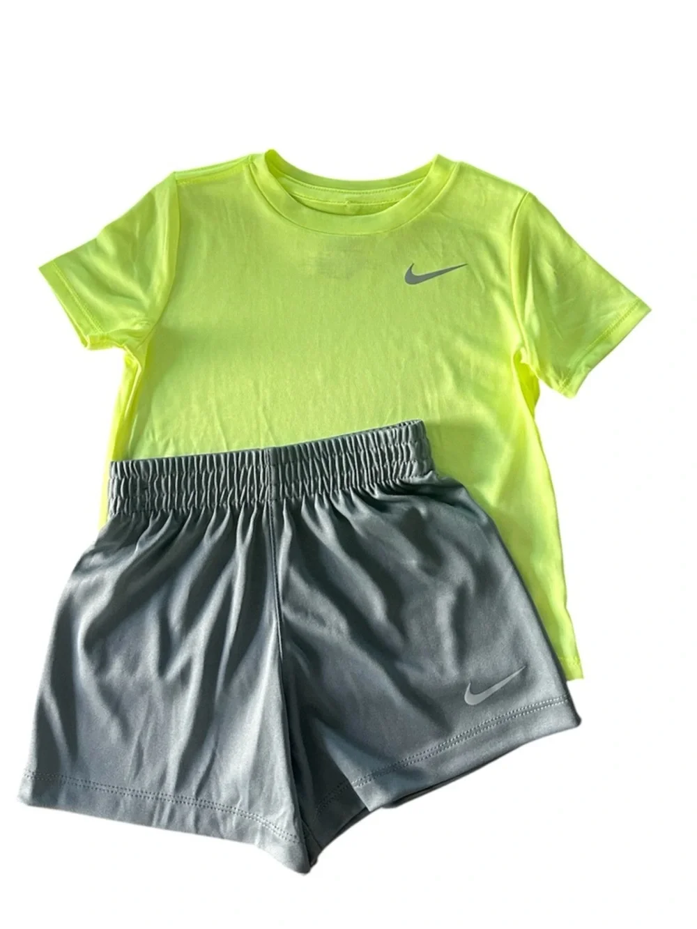 Nike Neon Yellow Tee with Gray Athletic Shorts NWT Boys 2T
